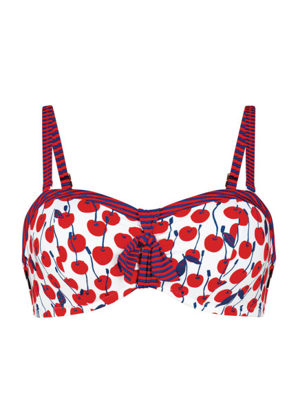 Bandeau Bikini-Top "Sweet Cherry" rot-weiß